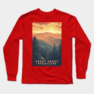 Great Smoky Mountains national park travel poster Long Sleeve T-Shirt